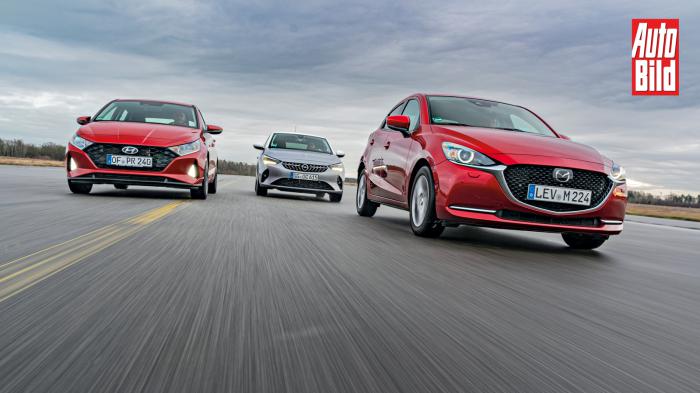 Συγκρίνουμε Opel Corsa με Hyundai i20 και Mazda2  
